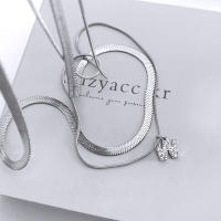 A-Z-collar colgante de acero inoxidable para mujer, cadena pequeña, letra parpadeante, estrangulamiento, cadena de hoja, capas - details 3