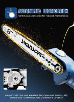 SWANSOFT CS-10 Motosierra eléctrica sin escobillas de 600W, sierra para ramas altas, herramienta de poda de árboles de jardín para batería de 21V - details 2