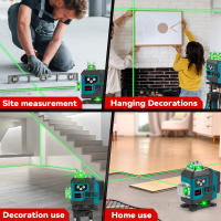 Nivel láser ONEVAN de 16 líneas, línea verde, 360° horizontal y vertical, autonivelante, súper potente, con batería de iones de litio. - details 7