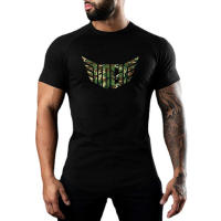Gym Bodybuilding Fitness Shirt Men Casual Print Slim Fit T Shirt Summer Short Sleeve Cotton Shirt Workout Training Sport T-shirt - details 2