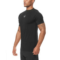 Men Fashion Print T-shirts Slim O-neck Short Sleeve Muscle Fitness Casual Hip Hop Tops Gym Bodybuilding Fitness Quick Dry Shirts - details 3