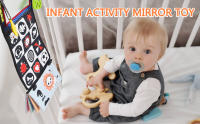 Baby Cloth Book with Distorting Mirror Soft Cartoon Parent-child Interactive Early Educational Montessori Toy for Children - details 0