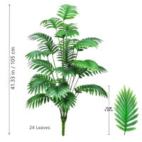Árbol artificial de 68-125 cm (41,33 pulgadas), planta falsa tropical, ramas de hojas de palma de plástico verde, adecuado para el jardín del hogar - details 3