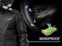 WOSAWE Conjunto de Ciclismo Impermeable Chaqueta y Pantalones de Poliéster con Cremallera Completa - details 4