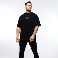 Gym Fitness Sports Loose Oversized T-shirts Casual Short Sleeve Mesh Breathable Tops Summer Men Bodybuilding Workout Shirts - details 6