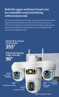 Cámara de seguridad exterior WiFi con 3 lentes PTZ, visión nocturna en color, seguimiento humano, alarma de sonido y luz, cámara de vigilancia - details 8