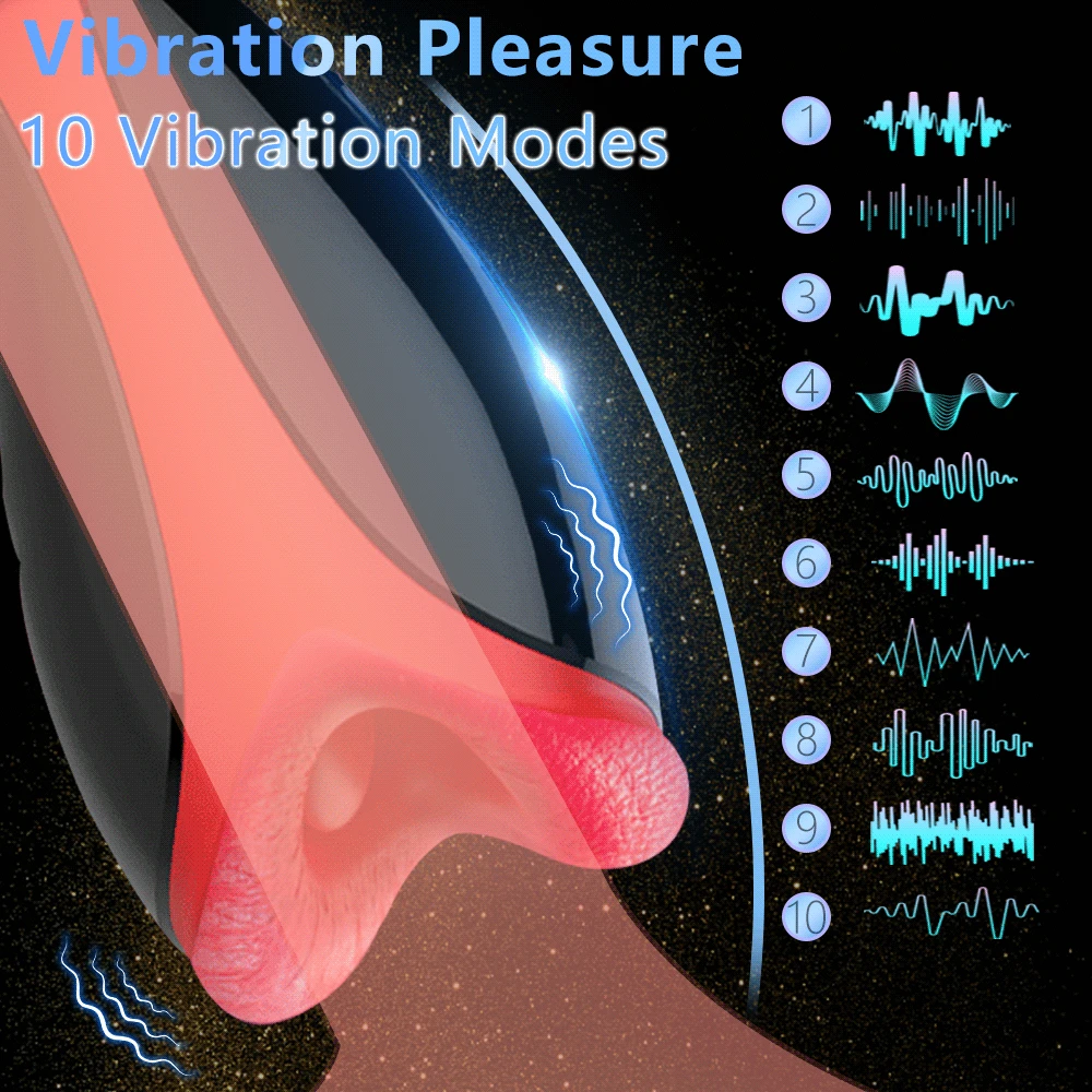Entrenador de Placer Automático para Hombres Vibrador de Labios de Boca Realista - details 0