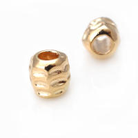 Cuentas de ojo de libélula de latón de Color dorado de 18K con patrón, cuentas espaciadoras de barril de bola redonda, fabricación de joyería, accesorios de pulseras Diy - details 75