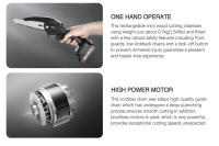 VVOSAI 20V MT-SER sierra de cadena sin escobillas de 6 pulgadas Mini sierra de poda portátil herramienta de corte de sierra eléctrica portátil para carpintería - details 3