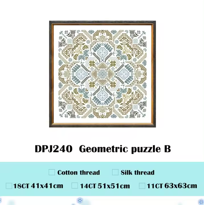 Kit de punto de cruz para decoración del hogar, kit de bordado de hilo de algodón, tela sin imprimir, 18ct, 14ct, 11ct - 1