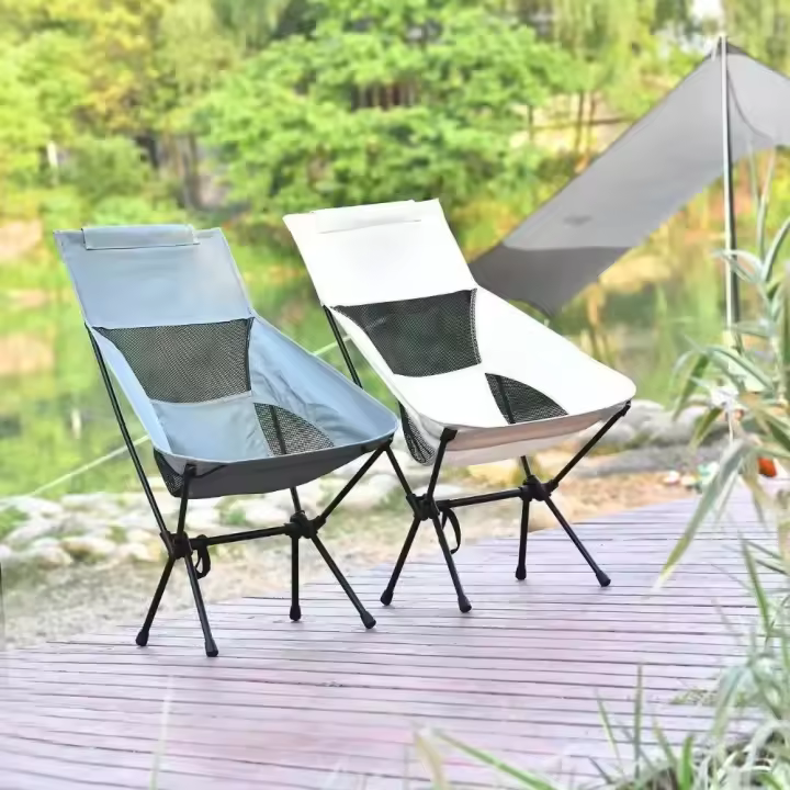 Sillas ultraligeras plegables portátiles para acampar, sillas de pesca en la playa con respaldos, muebles de exterior - 1