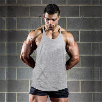 Gym stringer tank top fitness men musculation vest bodybuilding clothing print undershirt solid tank tops - details 4