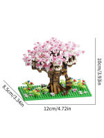 DIY Microparticle Building Set Pink Mini Sakura Tree House Toy Model Decorative Ornament Children's Puzzle Toy - details 6
