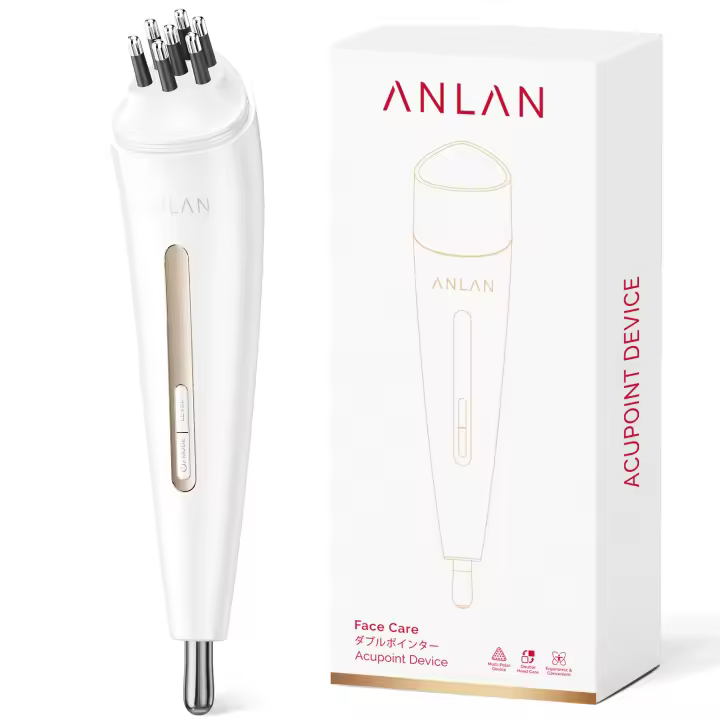 ANLAN Masajeador de Puntos de Acupuntura RF, Diseño de Doble Cabezal y Doble Modo, EMS Alivia la Fatiga, RF+EMS Reafirmante de Piel, Dispositivo de Belleza para el Cuidado Facial, Carga Tipo-C para el Hogar y en Movimiento, Autocuidado para Rostro, Cuello - 1