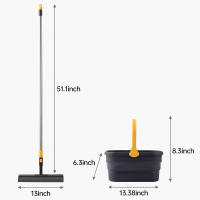 Mopa y cubo con martillo de esponja BOOMJOY para limpieza de pisos de azulejos en hogar y oficina Kit de mopa plegable y cubo para baño garaje - details 3