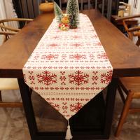 Camino de mesa navideño, decoración de Mantel para el hogar, copo de nieve rojo, muñeco de nieve para fiesta de Navidad, 1 unidad - details 1