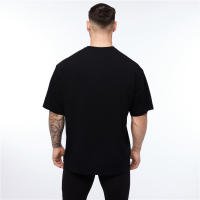 Gym Fitness Sports Loose Oversized T-shirts Casual Short Sleeve Mesh Breathable Tops Summer Men Bodybuilding Workout Shirts - details 5