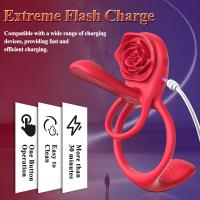 Anillo vibrador para pene Rose con 10 vibraciones, estimulador de clítoris y punto G, juguete sexual para parejas adultas, para hombres. - details 14