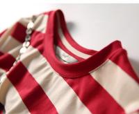 Vestido tipo camiseta holgado con estampado de rayas para mujer, versión coreana, falda de manga corta media y larga, verano - details 7