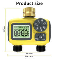 Temporizador de agua de riego de 2 salidas, sistema de riego automático de jardín, controlador de riego programable, retardo de lluvia, aspersión al aire libre - details 11