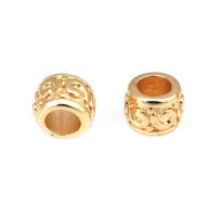 Cuentas de ojo de libélula de latón de Color dorado de 18K con patrón, cuentas espaciadoras de barril de bola redonda, fabricación de joyería, accesorios de pulseras Diy - details 28
