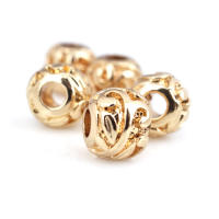 Cuentas de ojo de libélula de latón de Color dorado de 18K con patrón, cuentas espaciadoras de barril de bola redonda, fabricación de joyería, accesorios de pulseras Diy - details 82
