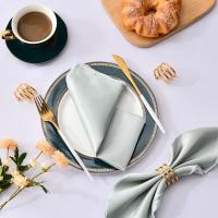 Servilleta de satén de 30cm x 30cm, decoración de mesa para servir, toalla de cena para fiesta de boda, hogar, Hotel, decoración navideña, servilletas de mesa, color verde, 6 uds. - details 18