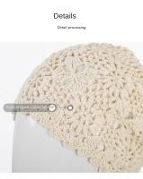 Popular hermosa mujer verano algodón crochet Slouchy Beanie sombrero hecho a mano recorte de punto verano Floral calavera gorra - details 7
