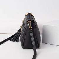 Bolso cruzado de cuero PU para mujer, bolsa de hombro con cremallera de gran capacidad, con hilo de bordar, a la moda, novedad - details 14