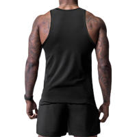 Summer Running Basketball Tight-fitting Gyms Sports Men's Quick-drying Mesh Printed O-neck Vest 2 Colors - details 3