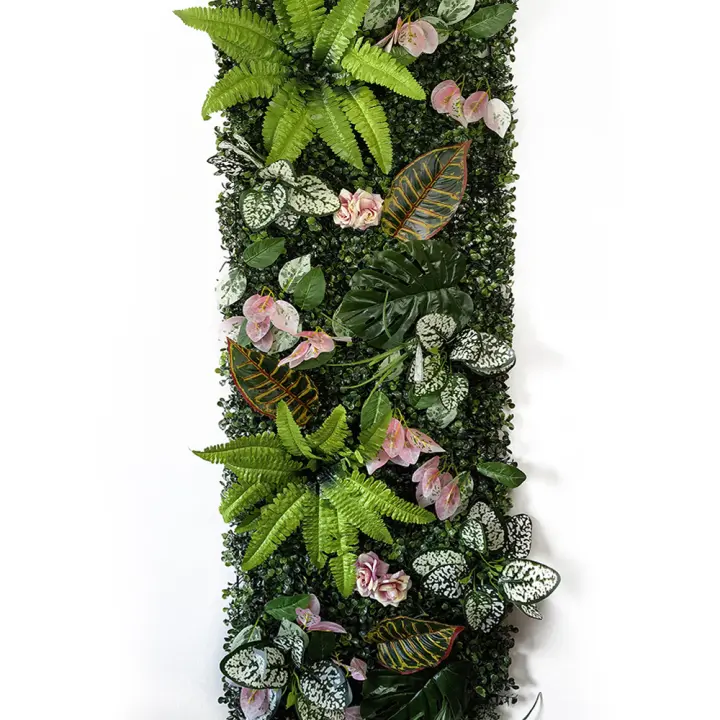 Decoración de Pared de Césped Falsa Planta de Flor Artificial para Interior de Jardín - 1