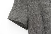 Gray Wide Swing Short Dress For Women O Neck Short Sleeve Pleated Mini Dress Female Autumn Casual Vestidos - details 5
