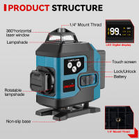 ONEVAN-Nivel láser 4D de 16 líneas, línea verde, autonivelante, 360, Horizontal y Vertical, potente nivel láser, nivel láser de haz verde - details 2