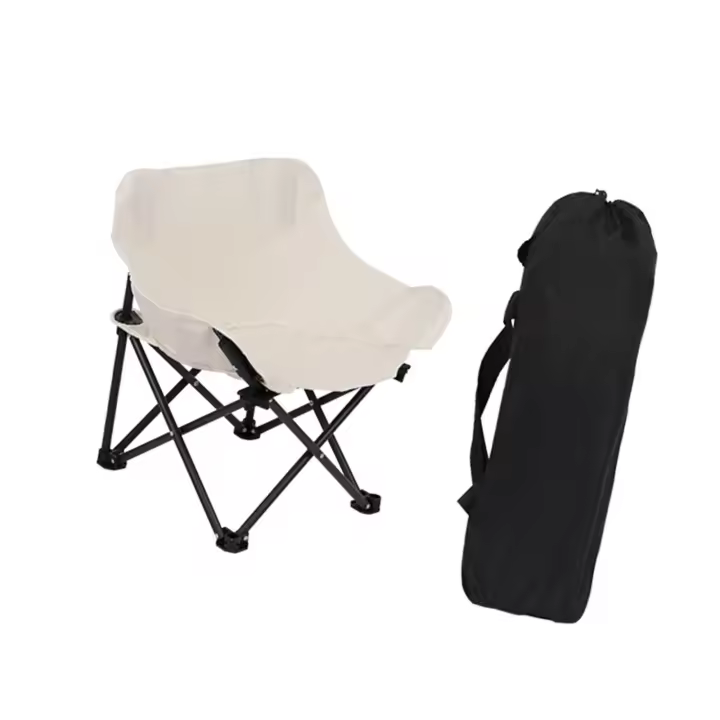 Silla plegable para acampar, silla plegable resistente con bolsillo, silla de playa para exteriores, para parque, barbacoa, deportivos, - 1