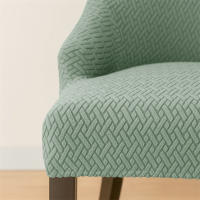Funda elástica para silla de comedor, fundas para sillas de LICRA Jacquard, respaldo alto elástico, sillones inclinados, para cocina de Hotel, 1 ud. - details 5