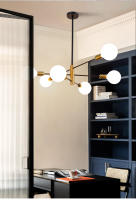 Lámpara de techo moderna con brillo de hierro, iluminación creativa minimalista, con personalidad, para decoración del hogar, color dorado y negro, E27 - details 7