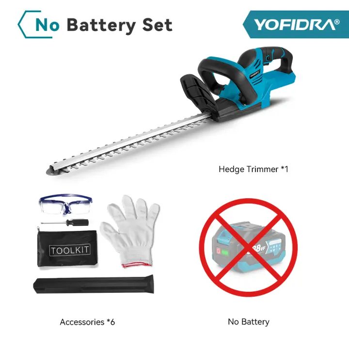 Cortasetos eléctrico, herramientas eléctricas de poda de arbustos de jardín recargables e inalámbricas eficientes para batería Makita de 18V - 1