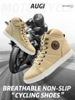 Botas de moto transpirables Vintage para hombre y mujer, zapatos de motociclista, zapatillas informales para hombre, zapatos de Motocross de microfibra, botas protectoras para moto - details 0