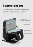 Mochila enrollable expandible antirrobo con bolsillo para portátil, mochila impermeable de gran capacidad para exteriores, bolsa escolar universitaria - details 6