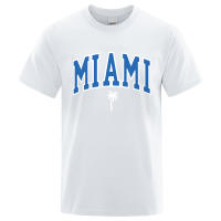 Camisetas con letras de la ciudad de la costa de Miami para hombre, ropa informal holgada de gran tamaño, camisetas de algodón con dibujos animados para hombre, camisetas callejeras - details 17