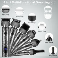 Set de Afeitadora de Cabello HATTEKER 6 en 1 Corte de Pelo con Rotativa Carga USB - details 2