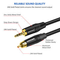 Cable de Audio RCA estéreo chapado en oro divisor en Y TRS de 3,5mm a 2x3,5mm para PC, teléfono inteligente, tableta, MP3, TV, DVD, amplificador de altavoz - details 3