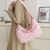 Bolso de hombro de nailon Vintage para mujer, bandolera informal impermeable, bolso Hobo acolchado de gran capacidad - details 14