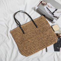Bolso de playa de verano para mujer bolso de ratán tejido hecho a mano paja de gran capacidad bolso de hombro de cuero para mujer nuevo bohemio - details 3