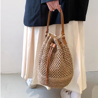 Bolso de Verano para Mujeres Bolso de Hombro de Paja Bolsa Top Mate de Ratán Bolso de Mano Casual de Raffia Crochet Bolso de Playa - details 7