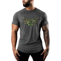 Gym Bodybuilding Fitness Shirt Men Casual Print Slim Fit T Shirt Summer Short Sleeve Cotton Shirt Workout Training Sport T-shirt - details 6