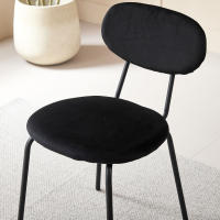 Juego de 4 sillas de comedor nórdicas con patas de hierro tapizadas simples premium apilables para sala de estar/salón de espera/bar/restaurante - details 1