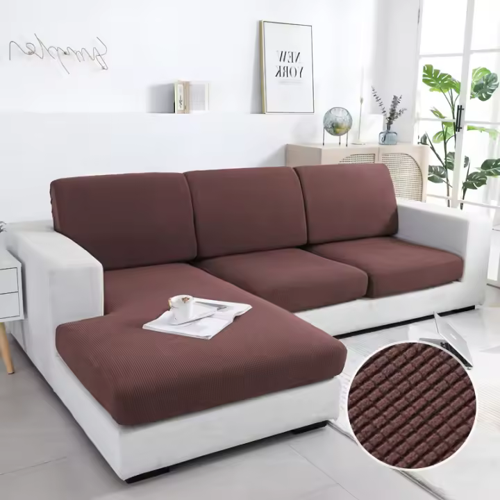 Coolazy-Funda de Cojín de Asiento grueso, Funda de Sofá ajustable para Sala de Estar, Protector de Muebles Jacquard Elástico - 1