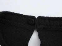 2025 Women Faux Jewel Collar Knitted Sweater Long Sleeve Round Neck Black Crop Pullover Streetwear Knitwear - details 6