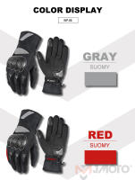 SOUMY-guantes de invierno para motocicleta, manoplas cálidas para esquí, nieve, impermeables, pantalla táctil, ciclismo, moto, dedos completos, algodón grueso - details 4